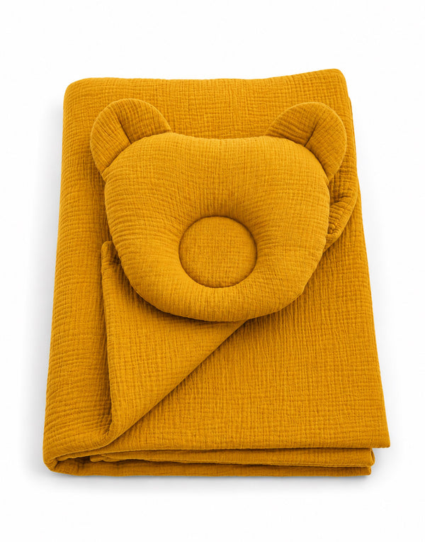 My Sweet Baby - Teddy Muslin peitto ja tyyny - 2 osan setti - hunajankeltainen