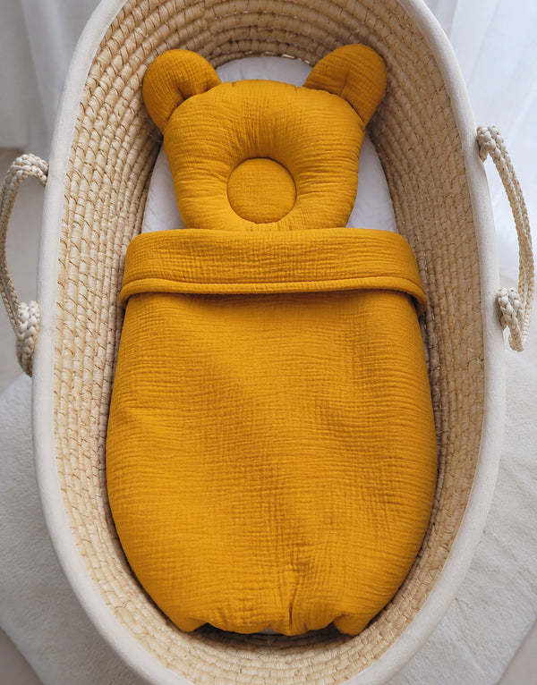 My Sweet Baby - Teddy Muslin peitto ja tyyny - 2 osan setti - hunajankeltainen