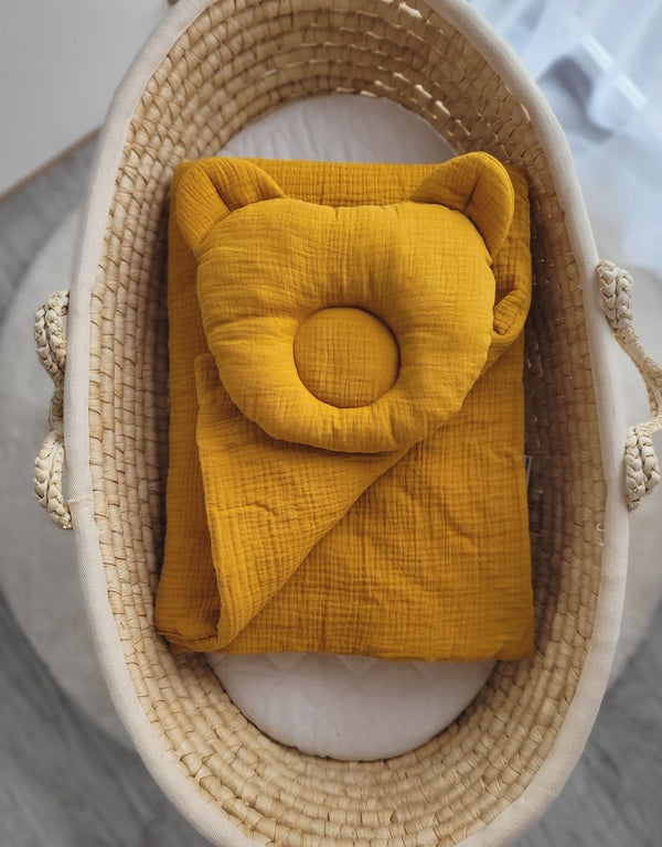 My Sweet Baby - Teddy Muslin peitto ja tyyny - 2 osan setti - hunajankeltainen