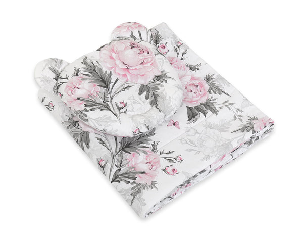 My Sweet Baby - Teddy-peitto ja tyyny - 2 osan setti - Romantic Peonies