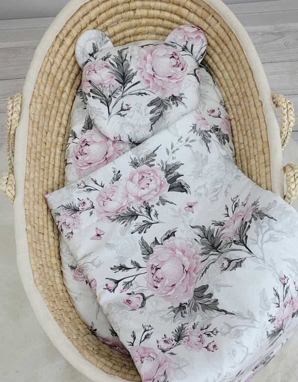 My Sweet Baby - Teddy-peitto ja tyyny - 2 osan setti - Romantic Peonies