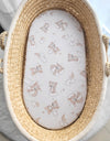 My Sweet Baby - Puuvillainen lakana Moses-korin patjaan 75x35 cm - Sateenkaari beige karhu