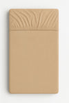 Bobono - Muotoonommeltu froteelakana 120x60 cm - vaaleanruskea