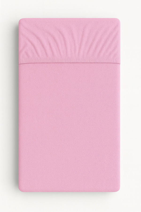 Bobono - Muotoonommeltu froteelakana 120x60 cm - vaaleanpunainen