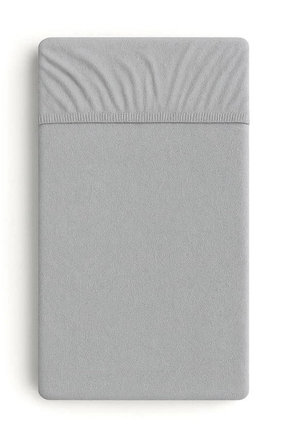 Bobono - Muotoonommeltu froteelakana 120x60 cm - harmaa