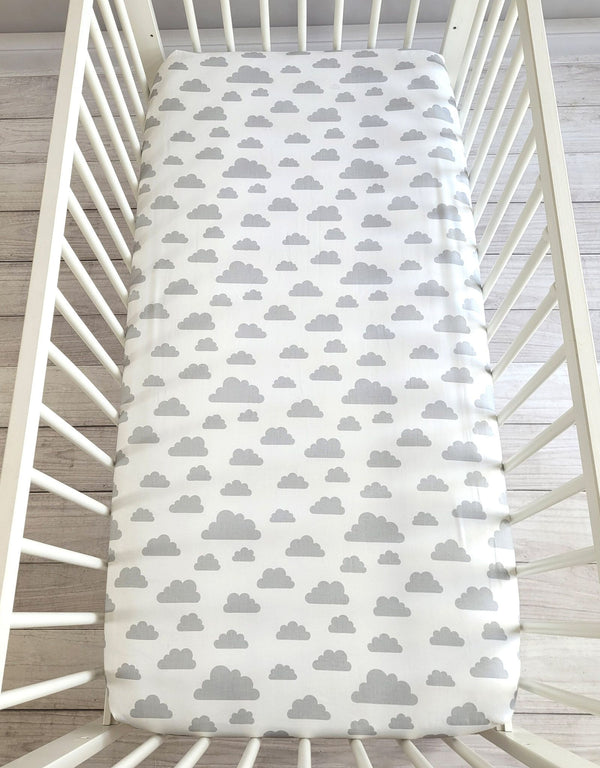 My Sweet Baby - Puuvillalakanaa 120x60 cm pilvet harmaa