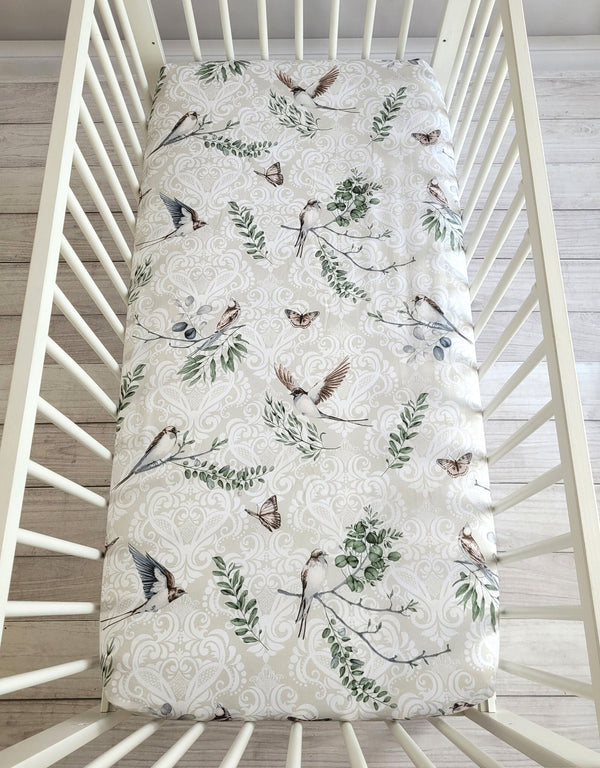 My Sweet Baby - Puuvillalakanaa 120x60 cm - ruskeat linnut