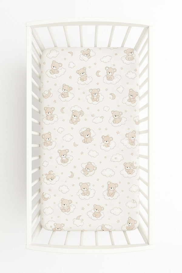 My Sweet Baby - Puuvillalakano 120x60 cm - Sateenkaari beige karhu