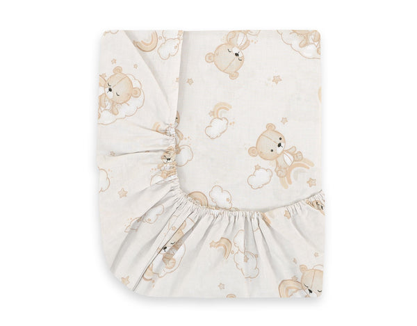 My Sweet Baby - Puuvillalakano 120x60 cm - Sateenkaari beige karhu