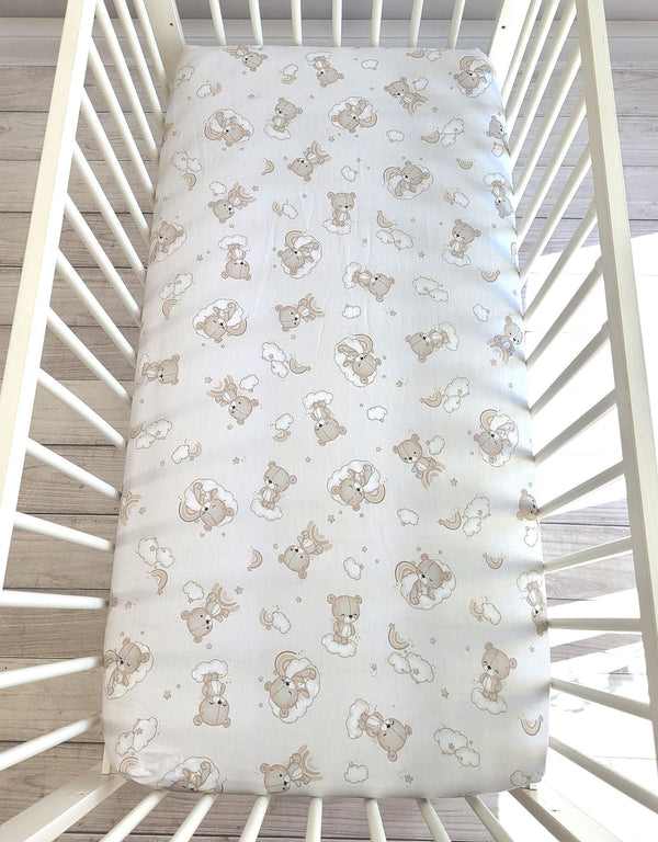 My Sweet Baby - Puuvillalakano 120x60 cm - Sateenkaari beige karhu