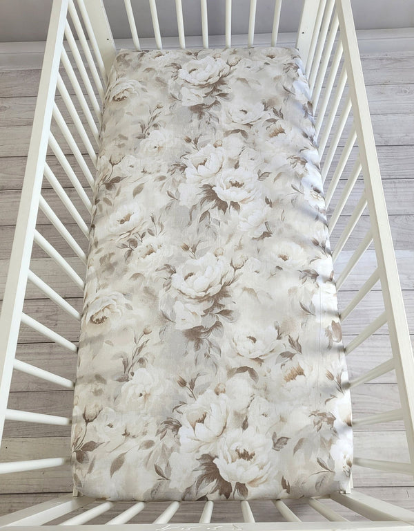 My Sweet Baby - Puuvillalakana 120x60 cm pionit beige