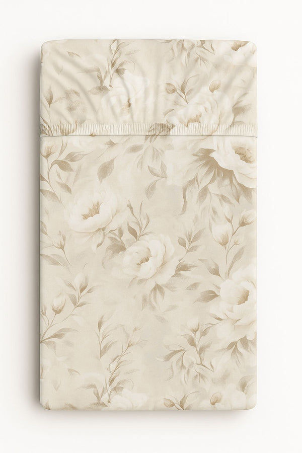 My Sweet Baby - Puuvillalakana 120x60 cm pionit beige