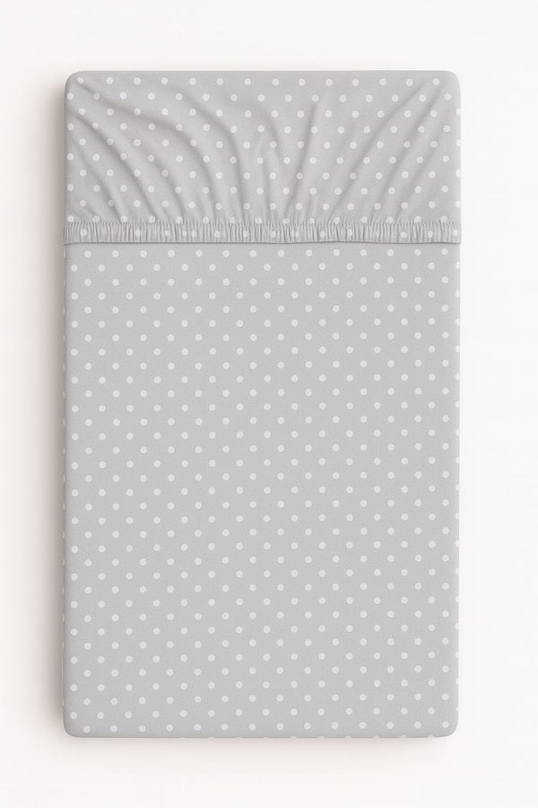 Bobono - Puuvillalak ana 120x60 cm - valkoiset pilkut harmaalla