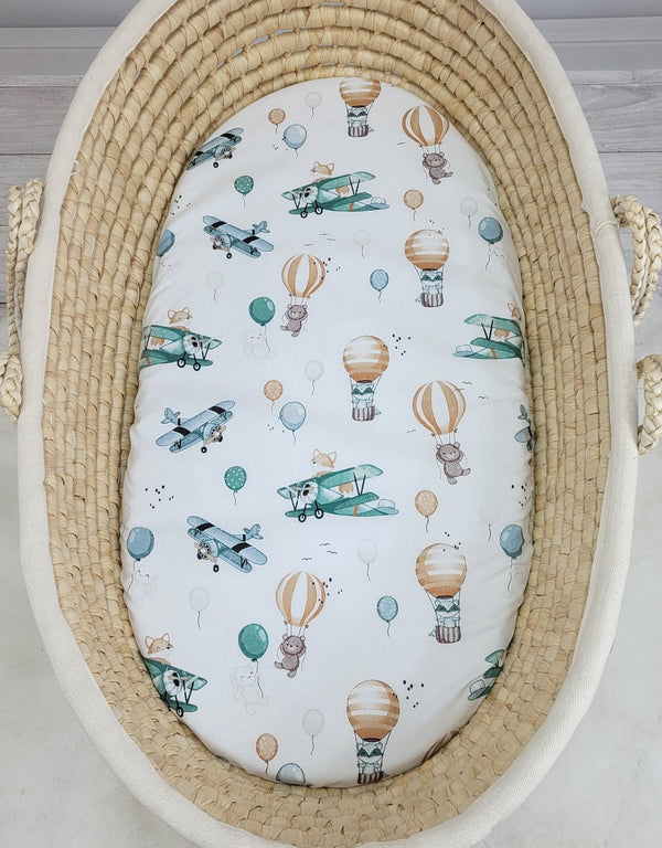 My Sweet Baby - Puuvillalakana Mooseksenkorin patjalle 75x35 cm - Sky Adventure