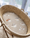 My Sweet Baby - Puuvillainen lakana vaunuihin ja Moses Basket -patjaan 75x35 cm - Twinkle Woodland