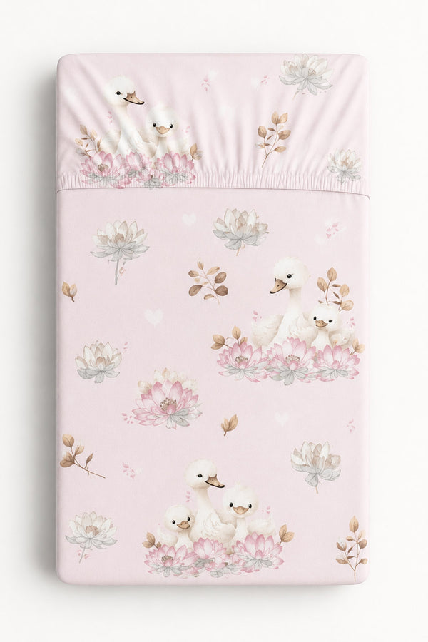 My Sweet Baby - Puuvillalakanaan 120x60 cm - Little Swans
