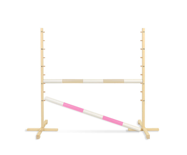 Super Hobby Horse - Hobby Horse -estepuomi 120 cm, kahdella puomilla, beige ja vaaleanpunainen