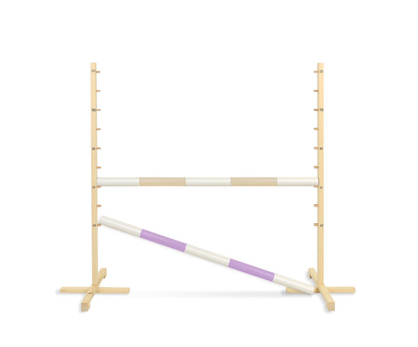 Super Hobby Horse - Hobby Horse -hyppyeste 120 cm, 2 puomia, beige ja vaaleanvioletti