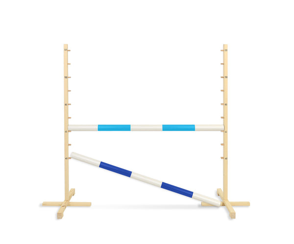 Super Hobby Horse - Hobby Horse -hyppyeste 120 cm, kahdella puomilla, vaaleansininen ja sininen