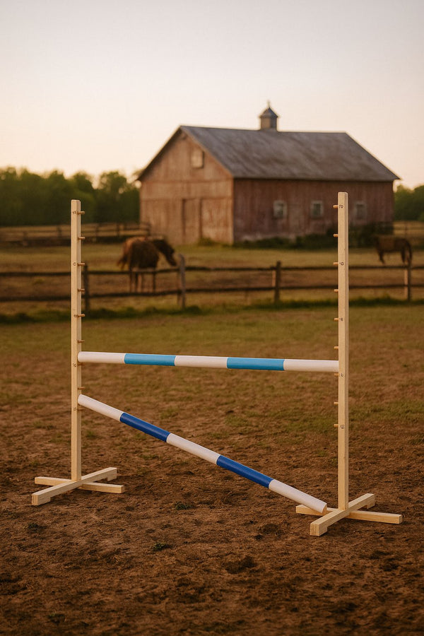 Super Hobby Horse - Hobby Horse -hyppyeste 120 cm, kahdella puomilla, vaaleansininen ja sininen