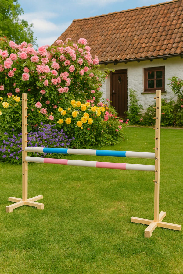 Super Hobby Horse - Hobby Horse estepuomi 120 cm, kaksi puomia - vaaleansininen ja vaaleanpunainen