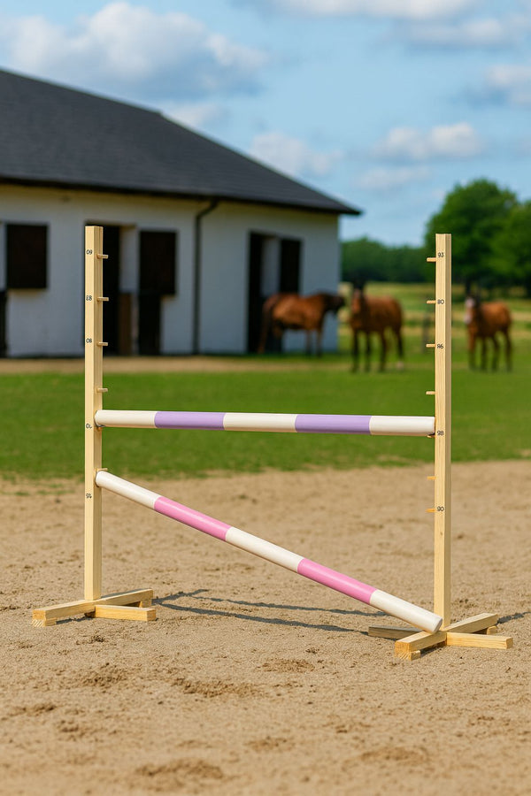Super Hobby Horse - Hobby Horse -esterata 120 cm, kaksi puomia, vaaleanvioletti ja vaaleanpunainen