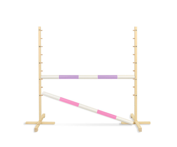 Super Hobby Horse - Hobby Horse -esterata 120 cm, kaksi puomia, vaaleanvioletti ja vaaleanpunainen