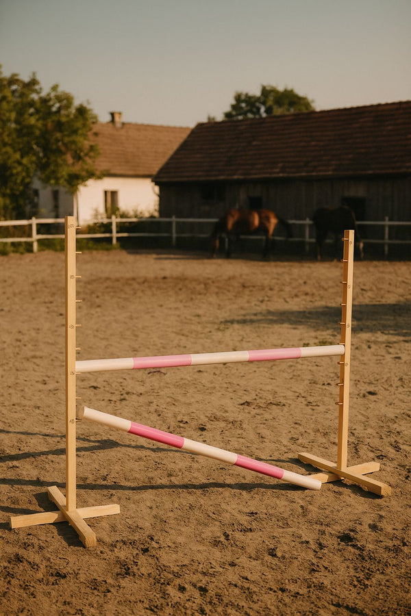 Super Hobby Horse - Hobby Horse estepuomi 120 cm, kaksi puomia, vaaleanpunainen ja pinkki