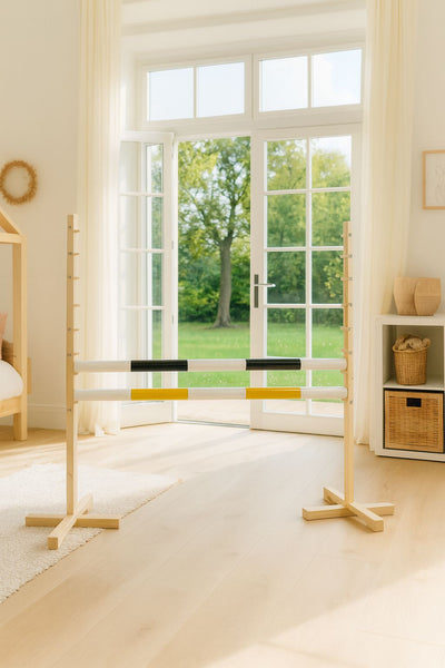 Keppihevosen este 120cm kahdella tangolla - Black and yellow