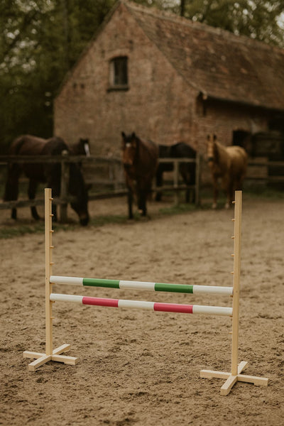 Keppihevosen este 120cm kahdella tangolla - Green and pink