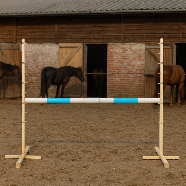 Super Hobby Horse - Hobby Horse hyppyeste 160 cm, k-120 cm, vaaleansininen puomi