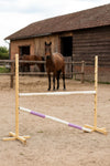 Super Hobby Horse - Hobby Horse -hyppyeste 160 cm, h-120 cm, kahdella puomilla, beige ja vaaleanvioletti