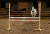 Super Hobby Horse - Hobby Horse -estepuomi 160 cm, korkeus 120 cm, kahdella puomilla, beige ja vaaleanpunainen