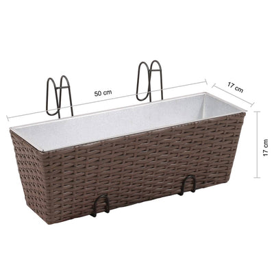 Puolisuunnikas Parvekkeen Kukkaruukkusarja 50 cm 2 kpl Ruskea - Vuodevaatteet
