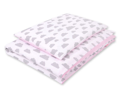 Pussilakanasetti Vauvalle - 120X90cm - Clouds Gray/Pink
