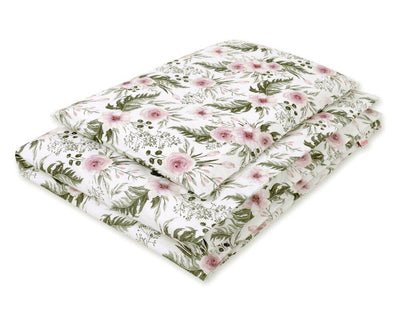 Pussilakanasetti Vauvalle - 135X100cm - Peony Flower Pink