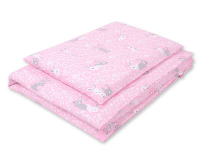 Pussilakanasetti Vauvalle - 135X100cm - Pink Rabbits