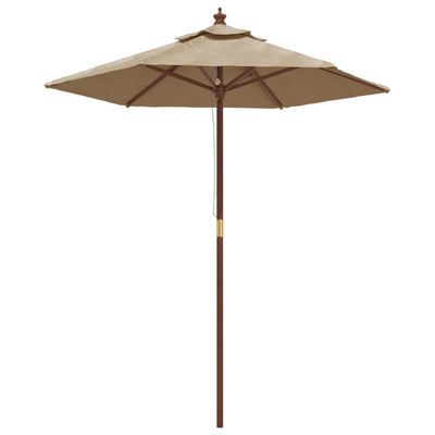 Puutarhan aurinkovarjo puutolppa taupe 196x231 cm