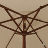 Puutarhan aurinkovarjo puutolppa taupe 196x231 cm