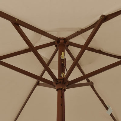 Puutarhan aurinkovarjo puutolppa taupe 196x231 cm