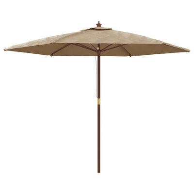 Puutarhan aurinkovarjo puutolppa taupe 299x240 cm