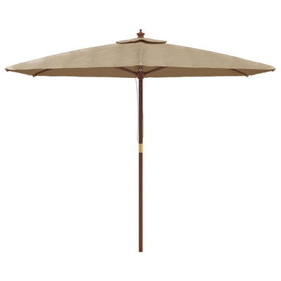 Puutarhan aurinkovarjo puutolppa taupe 299x240 cm