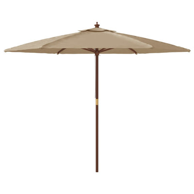 Puutarhan aurinkovarjo puutolppa taupe 299x240 cm