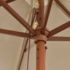 Puutarhan aurinkovarjo puutolppa taupe 299x240 cm