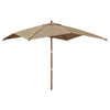 Puutarhan aurinkovarjo puutolppa taupe 300x300x273 cm