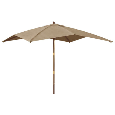 Puutarhan aurinkovarjo puutolppa taupe 300x300x273 cm