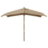 Puutarhan aurinkovarjo puutolppa taupe 300x300x273 cm