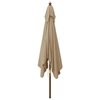Puutarhan aurinkovarjo puutolppa taupe 300x300x273 cm