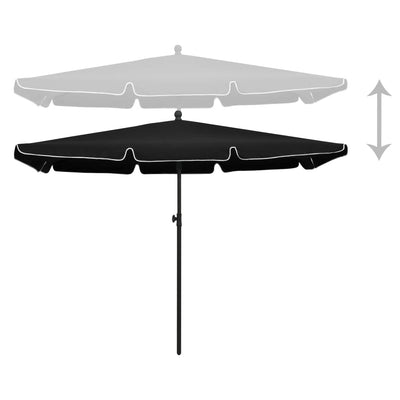 Puutarhan aurinkovarjo tangolla 210x140 cm musta