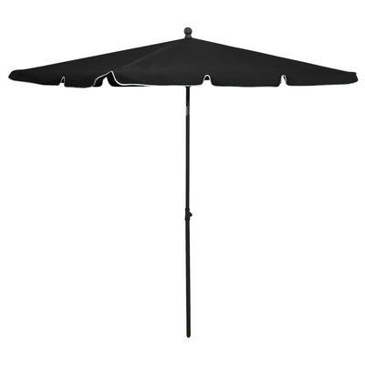 Puutarhan aurinkovarjo tangolla 210x140 cm musta